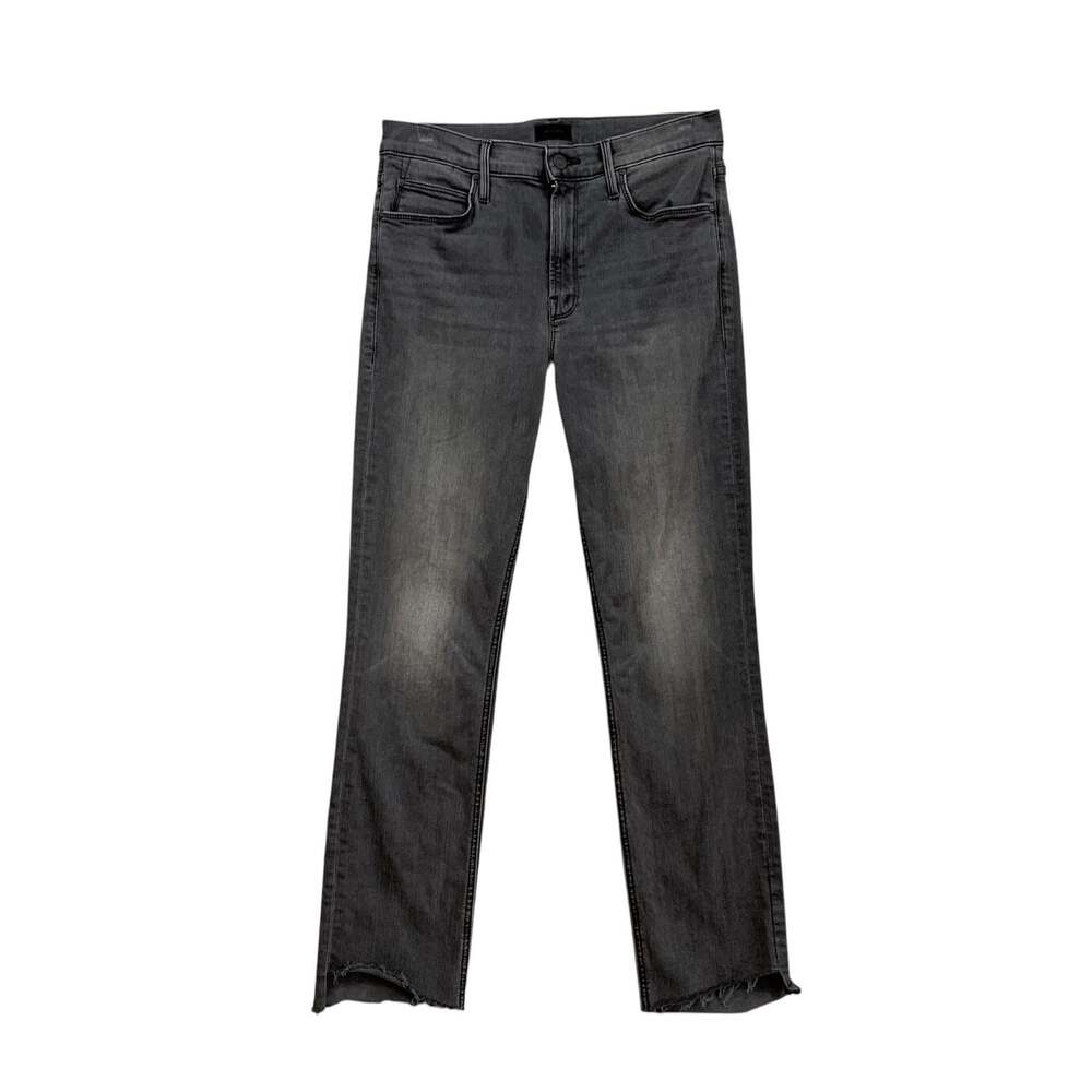 Mother Jeans Womens 27 Faded Black The Mid Rise Dazzler Ankle Step Fray Denim